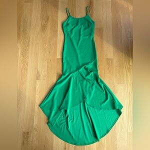 Elegant Green High-Low Dress